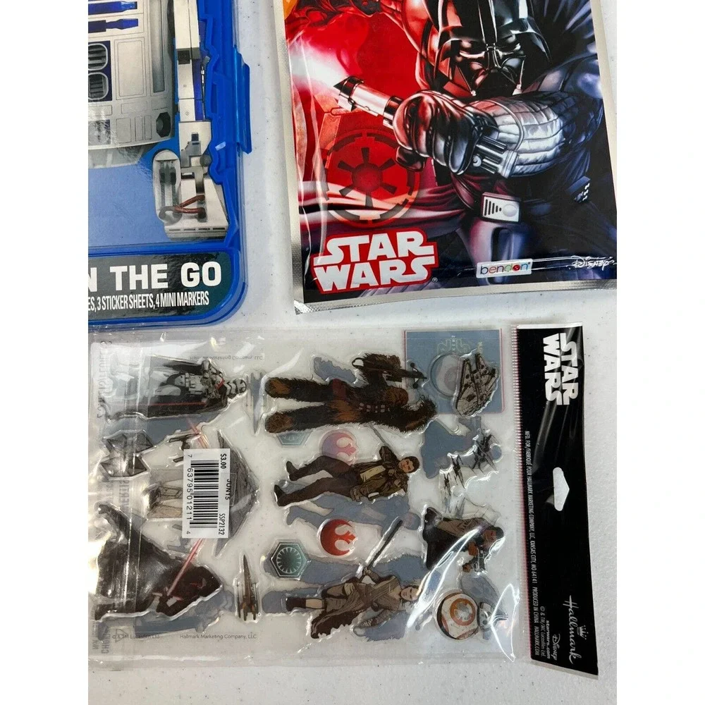 3x Star Wars R2-D2 Bendon Play Pack Grab Go Force Awaken Hallmark Epoxy Stickers